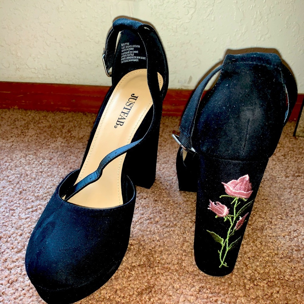 Embroidered heels